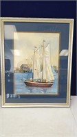 Elizabeth St Aubin Framed Art- Boat