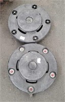 2 Caster Units for Rubbermaid Trash Cans