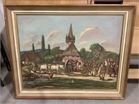Framed Painting - Ox Cart Parade