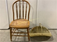 Chair & Brass Log Holder