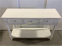 4' Wide White End Table
