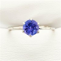 Sterling Silver Tanzanite Solitaire Ring SJC