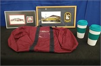 2 Fire Department Pictures, 2 Coffee Mugs,Bag