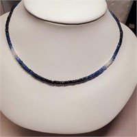 Sterling Silver Ombre Sapphire Necklace SJC
