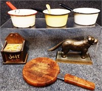 Brass Dog Nutcracker, Dansk Cutting Board & More