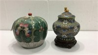 Asian Ceramic Jar & Cloisonné Jar K15B