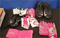 Pair Nike Cleats Size 14, 5 Pairs Grip Gloves