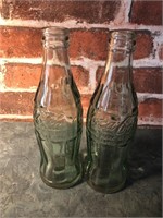 2 Bouteilles Coca Cola  verre lourd