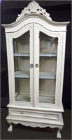 Charming Painted Claw Foot China Cabinet