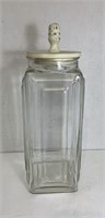 Vintage Tall candy jar with wooden lid