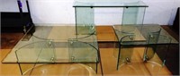 Three Piece Glass Mid-Century Table Set