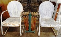 Vintage Metal Lawn Chairs & Croquet Set