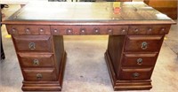 Conant Ball Wood Desk with Glass Top