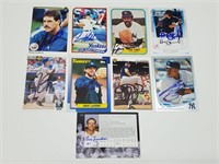 Set of 9 Autographed Baseball Cards
