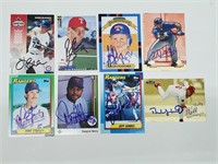 Set of 8 Autographed Baseball Cards