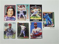 Set of 7 Autographed Baseball Cards