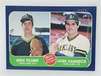 1986 Fleer Major League Prospect Plunk, Canseco RC
