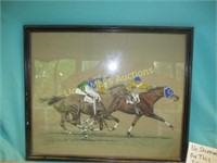 Andre F. Vintage Artist Horse Race Proof - Framed