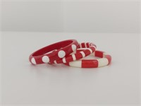 Set of 3 Candy Cane Bangle Bracelets