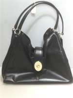 Coach Black Smooth Leather Carlyle Shoulder Bag