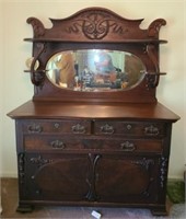 Gorgeous Antique mahogany server with mirror
