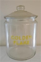 Vintage Golden Flake Glass Jars With Lid
