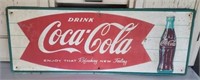 Drink Coca Cola Vintage Fantail Sign Metal