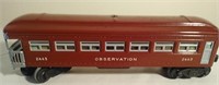 Lionel 2443 observation red metal train car