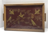 Vintage tray with birds