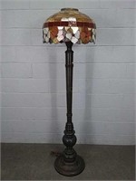 Tiffany Style Floor Lamp Wood Base