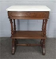Victorian Marble Top Table W/ Drawer