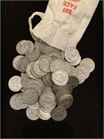 100x Franklin Silver Half Dollars