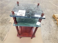 Two Tier Green Marble Shelf