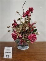 Potted Artificial Rose Arrangement, 25" Tall