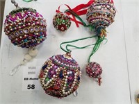 Multi Color and Seashells Set Of 8 Round Ornaments