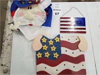 Lot Of 10 American Flag Decorations And Scarfs