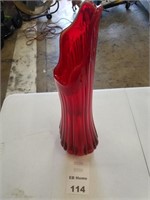 20in Red Vase