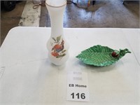 Bird Vase and Leaf Dish