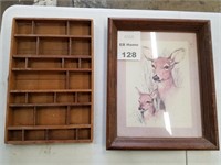 Deer Pictures And Wodden Display Box