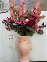 Blush Pink Antique Pot And Fake Flowers