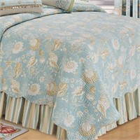 Reversible  Natural Shells Twin Quilt