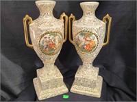 Shelton Ivory Vases courting couple