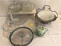 Vintage Cut Glass Covered Dishes