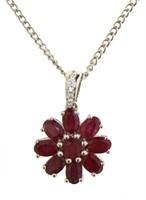 Genuine 5.58 ct Ruby & Zircon Pendant