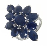 Genuine 8.45 Fancy Marquise Sapphire Dinner Ring