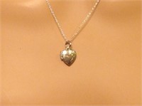 Sterling Silver Small Heart Locket Necklace