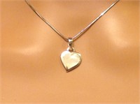 Sterling Silver Mother Of Pearl Heart Necklace