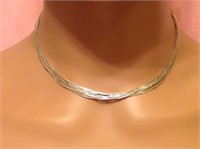 Sterling Liquid Silver Multi Strand Necklace