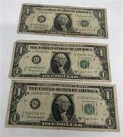 (3) J-Barr Note Dollars Chicago
