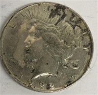 1922 Silver Dollar Peace - Tape Residue
